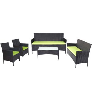 3-2-1-1 Poly-Rattan Garten-Garnitur Hamar