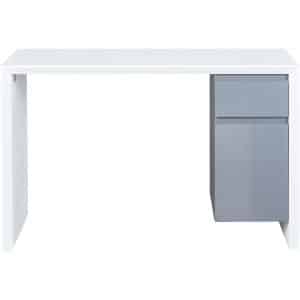 Inter Link Schreibtisch Megara in Weiss und Grau mit 1 Schublade und 1 Tür