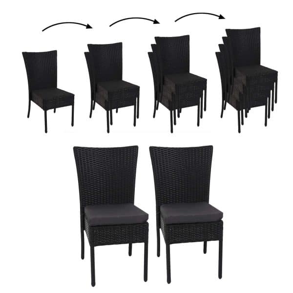 2x Poly-Rattan Stuhl MCW-G19