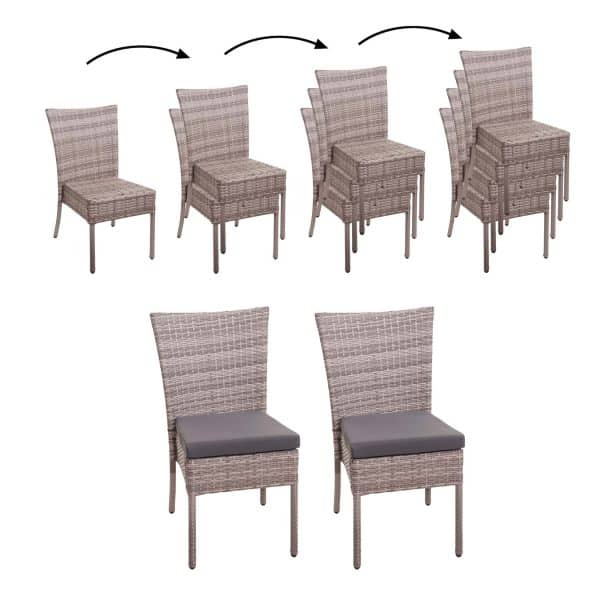 2x Poly-Rattan Stuhl MCW-G19