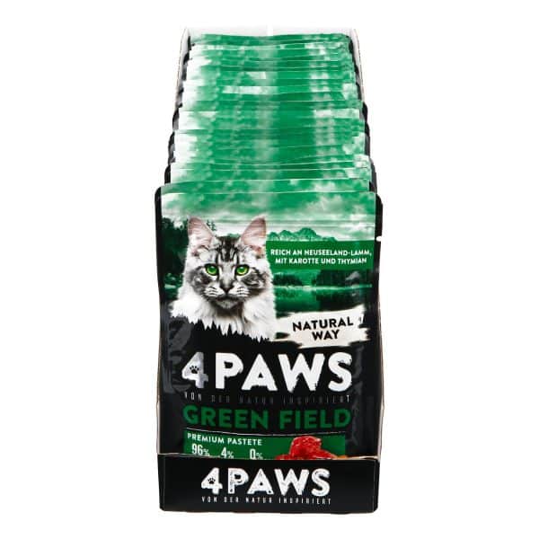 4 PAWS Katzennahrung Lamm Karotte 85 g