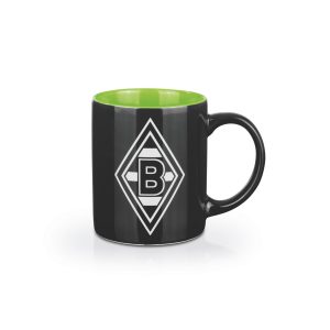 BMG Kaffeebecher 350ml schwarz/weiß/grün mit Logo