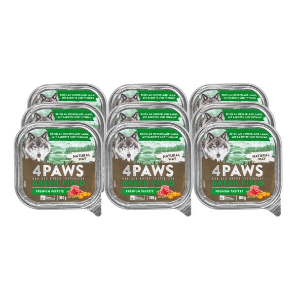 4 PAWS Hundenahrung Lamm Karotte 300 g