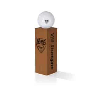 VFB LED-Dekosäule Rost-Optik 84cm 3V braun mit Leuchtkugel in Fußball-Optik