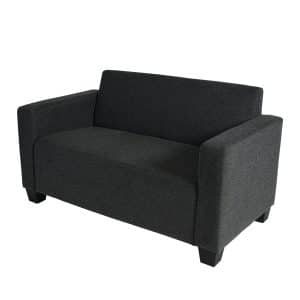 2er Sofa Couch Moncalieri Loungesofa Stoff/Textil ~ anthrazit-grau