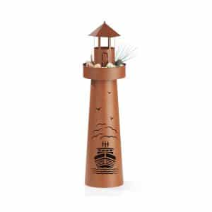 GARVIDA LED-Dekosäule Leuchtturm 70cm 3V braun mit Timer