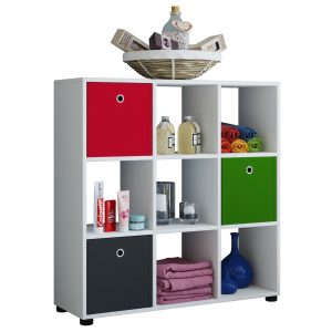 VCM Regal Standregal Säule Bücherregal Aufbewahrung Raumteiler Sideboard "Benas 3x3" Raumtrenner Kommode