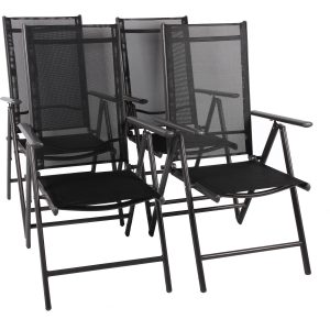 VCM Set Alu Klappstuhl Gartenstuhl Aluminium Campingstuhl Hochlehner