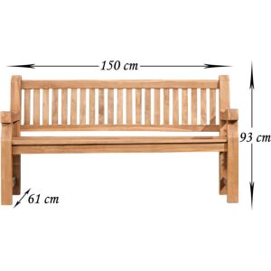 CLP Wetterfeste Gartenbank JACKSON aus massivem Teakholz I Holzbank mit ergonomischer Sitzfläche I In verschiedenen Größen erhältlich... teak