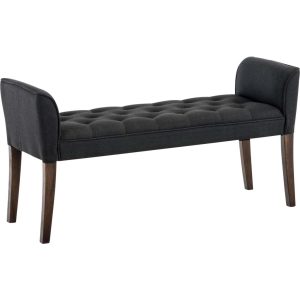 CLP Chaiselongue CLEOPATRA Polsterbank hochwertiger Polsterung und Stoffbezug I Sitzbank mit gestepptem Stoffbezug I Sitzhöhe von ca. 49 cm... dunkelgrau