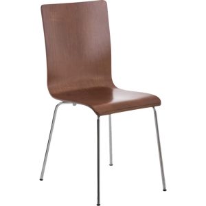 CLP Wartezimmerstuhl PEPE mit ergonomisch geformten Holzsitz und Metallgestell I Konferenzstuhl I In verschiedenen Farben erhältlich... braun