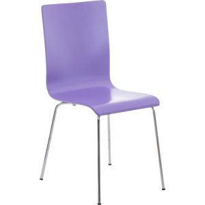 CLP Wartezimmerstuhl PEPE mit ergonomisch geformten Holzsitz und Metallgestell I Konferenzstuhl I In verschiedenen Farben erhältlich... lila