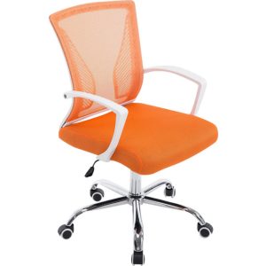 CLP Höhenverstellbarer Bürostuhl Tracy I Ergonomischer Schreibtischstuhl Mit Netzbezug Und Armlehnen und Polsterung... orange
