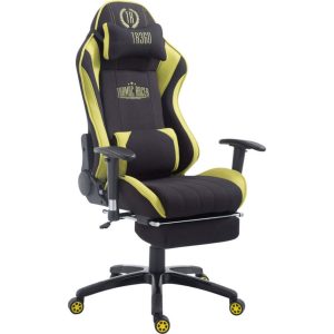 CLP Racing Bürostuhl Shift XL l Gamingstuhl Mit Stoffbezug Und 150 KG Belastbarkeit l Höhenverstellbarer Drehstuhl Mit Leichtlaufrollen... schwarz/grün