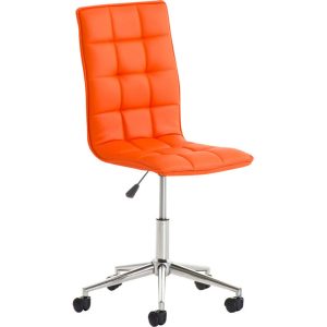 CLP Arbeitshocker Peking Mit Kunstlederbezug   Schreibtischstuhl Mit Laufrollen   Höhenverstellbarer Drehstuhl... orange