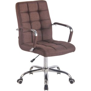 CLP Bürostuhl DELI mit Stoffbezug und hochwertiger Polsterung I Drehstuhl mit höhenverstellbarer Sitzhöhe... braun