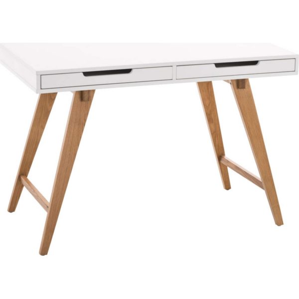 CLP Schreibtisch PORTO V2 aus MDF und Eichenholz I Bürotisch mit 2 Schubladen und großer Arbeitsfläche I verschiedene Größen... 110 cm