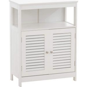 CLP Kommode Lohja Weiß I Anrichte Mit 2 Fächern Badezimmerschrank I Sideboard Stauraum Mehrzweckschrank... weiß