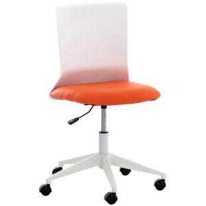 CLP Bürostuhl Apolda I Kunstleder I Stoff I Ergonomischer Schreibtischstuhl I Stuhl mit Kunststoffgestell... orange