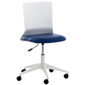 CLP Bürostuhl Apolda I Kunstleder I Stoff I Ergonomischer Schreibtischstuhl I Stuhl mit Kunststoffgestell... blau