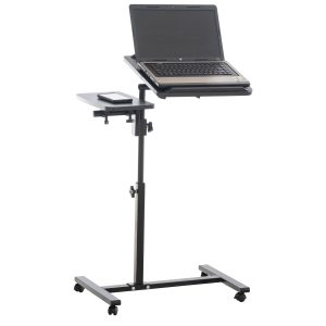 CLP Beistelltisch Liva I Neigbarer Betttisch Aus Metall I Laptoptisch Im Industrial Look... schwarz