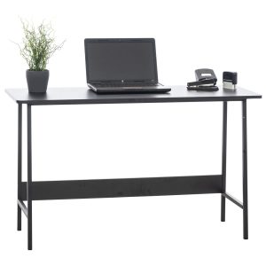 CLP Schreibtisch Wilmington I Tischkufen Aus Vierkantprofilen I Computertisch im Industrie-Design... schwarz/schwarz