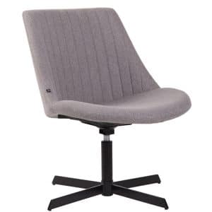 CLP Lounger Granby Stoff I Sessel Mit Metallgestell I Polsterstuhl Mit Rückenlehne I Max. Belastbarkeit 136 kg... grau