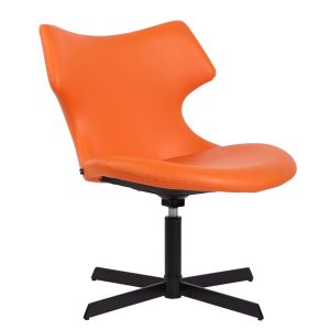 CLP Lounger Welland Kunstleder I Sessel Mit Metallgestell I Polsterstuhl Mit Rückenlehne I Max. Belastbarkeit 136 kg... orange