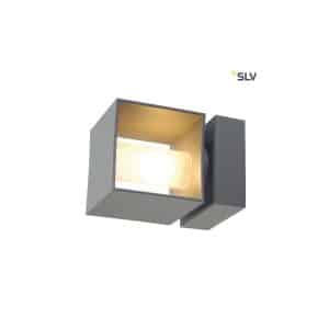 SLV Square Turn QT14 Outdoor Wandleuchte Silbergrau IP44