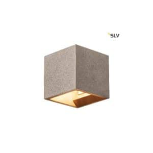 SLV Solid Cube Wandleuchte QT14 Schwarzer Sandstein