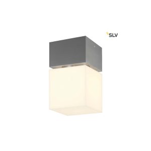 SLV Square LED Außen-Deckenaufbauleuchte IP44 Edelstahl 3000K