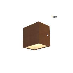 SLV Sitra Cube LED Außen-Aufbauleuchte Rostfarben IP44