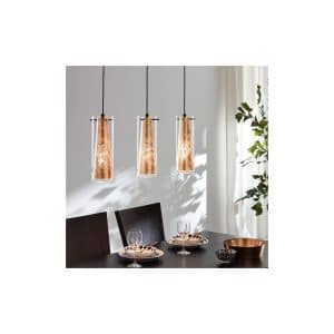 Licht-Trend Hängelampe Osasco 3-flg. aus Glas Goldfarben