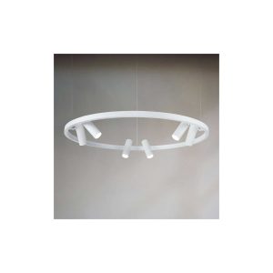 LED-Hängeleuchte Neonu Ring mit 6 Spots Ø 100cm Weiß