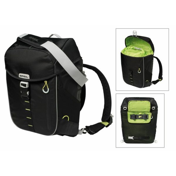 Einzelpacktasche "Miles" - schwarz/lime