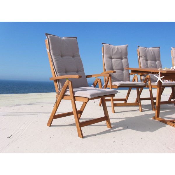Grasekamp 4 Stück Auflagen Sand zu Sessel  Klappsessel Gartensessel