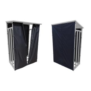 Grasekamp Wetterschutz Set Front und Rückwand zu  Kaminholzunterstand 130x70x203cm  PVC Schwarz