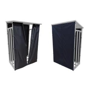 Grasekamp Wetterschutz Set Front und Rückwand zu  Kaminholzunterstand M 130 x 60 x 150 cm  Polyester Schwarz