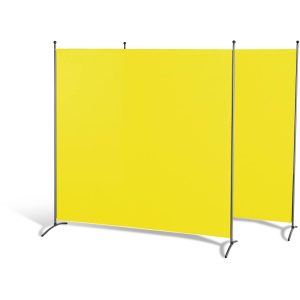Grasekamp Doppelpack Stellwand 180x180 cm - gelb -  Paravent Raumteiler Trennwand  Sichtschutz