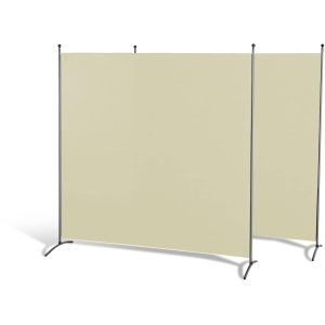 Grasekamp Doppelpack Stellwand 180x180 cm - beige  - Paravent Raumteiler Trennwand  Sichtschutz