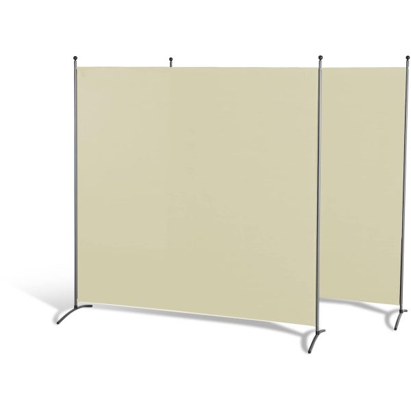 Grasekamp Doppelpack Stellwand 180x180 cm - beige  - Paravent Raumteiler Trennwand  Sichtschutz