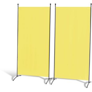 Grasekamp 2 Stück Stellwand 85x180cm Gelb  Paravent Raumteiler Trennwand  Sichtschutz