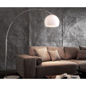 Lampe Big-Deal Eco Lounge Weiss Marmor verstellbar Bogenleuchte