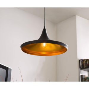 Hängeleuchte Ginevera Schwarz Matt 35 cm Aluminium Pendelleuchte