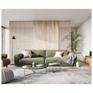 XXL-Couch Feres Samt Olive 290x130 Big-Sofa