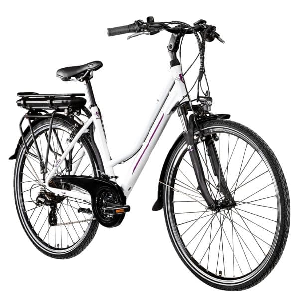 Zündapp Z802 E Bike Trekkingrad Damen ab 155 cm mit Nabenmotor Pedelec Trekking Fahrrad mit 21 Gang und Beleuchtung StVZO... 48 cm