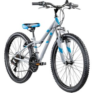 Galano GA20 24 Zoll Jugendfahrrad MTB Hardtail 130 - 145 cm Mädchen Jungen Fahrrad ab 8 Jahre Mountainbike 21 Gänge Jugendrad V-Brakes... grau/blau