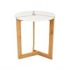 Nordic Style Beistelltisch 40 x 45 cm Holz Tisch Rund Couchtisch Nachttisch Weiß