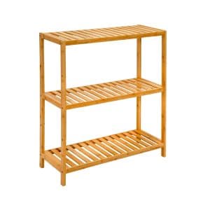 Bambus Schuhregal - 69x60x26cm Holz Regal für Badezimmer Küche Flur Schuhschrank