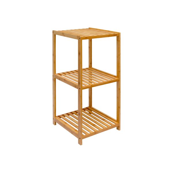 Badregal 83x38x40cm Bambus Holz Regal 3 Fächer Bad Badezimmer Standregal Ablage